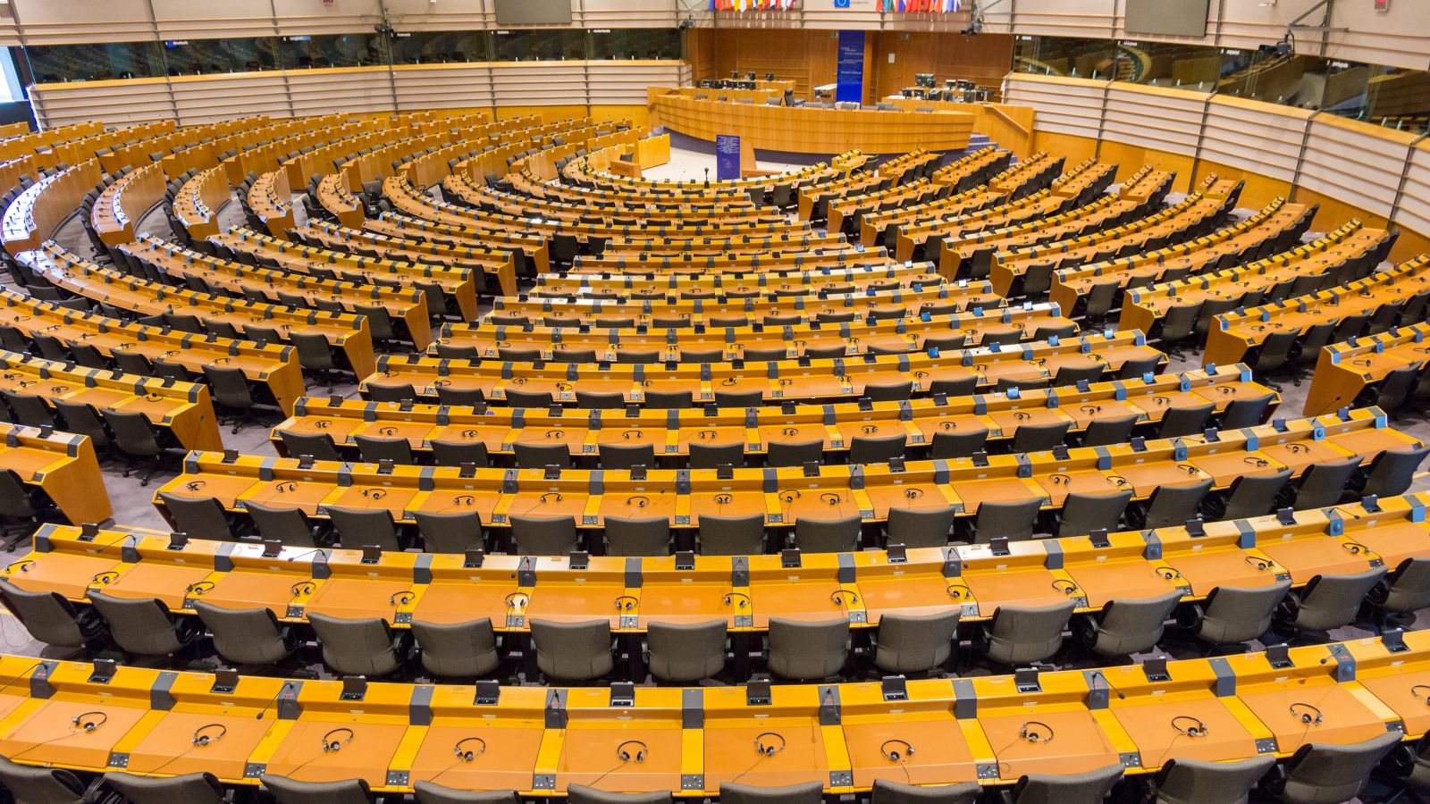 Leerer EU-Parlamentssaal