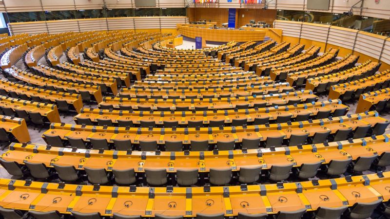 Leerer EU-Parlamentssaal