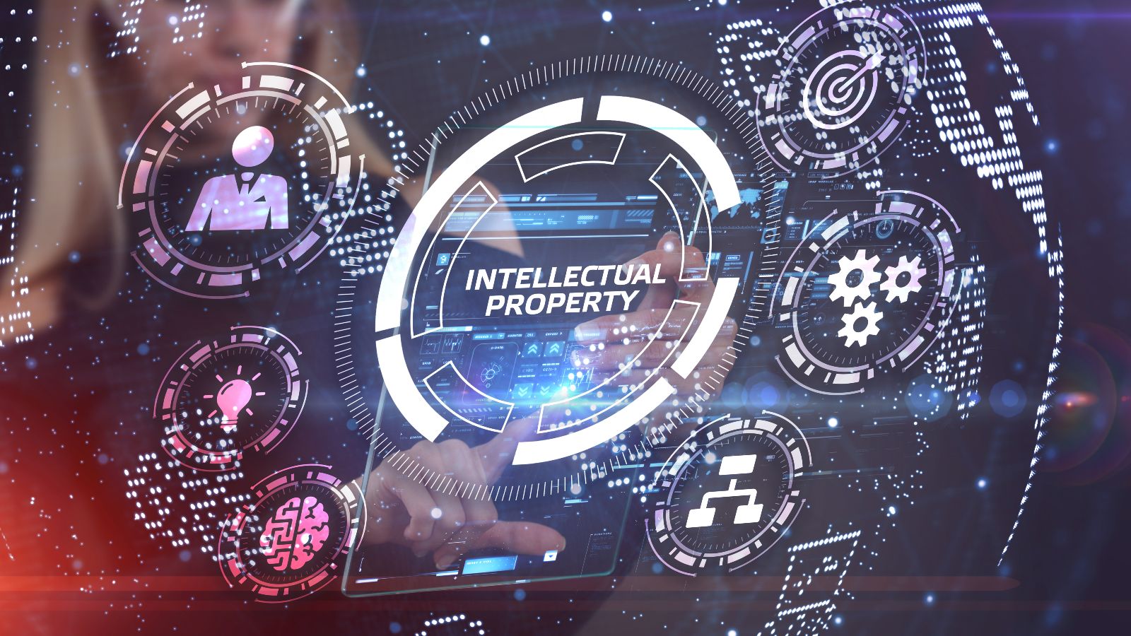 Auf einem virtuellen/Hologramm-Bildschirm steht